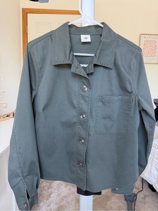 CAbi Jackets & Blazers - CAbi Olive Green Button-Up Utility Jacket